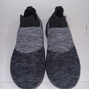 HYPER TWO TONE RUNNING SLIP-ON SNEAKERS BLACK GRAY SIZE 36